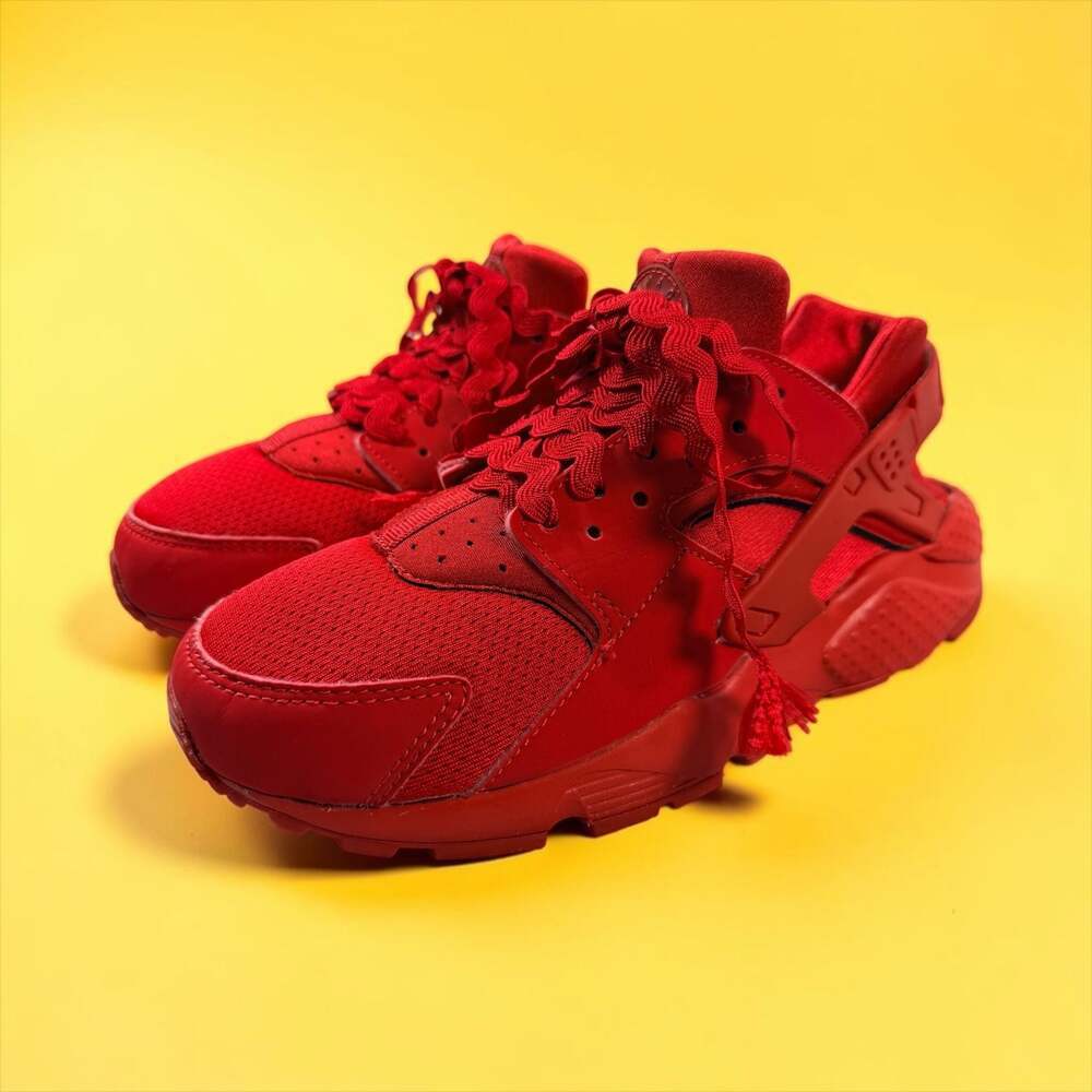 Nike Air Huarache Run Triple Red Sneakers 6Y